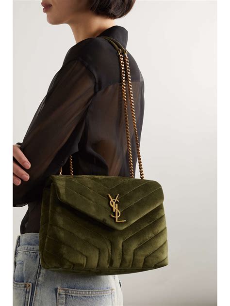 light green ysl bag|YSL green suede bag.